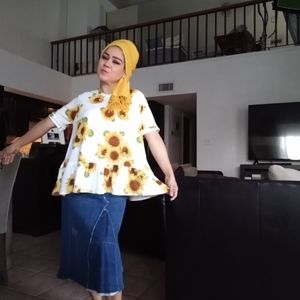 Home made sunflowers blouse